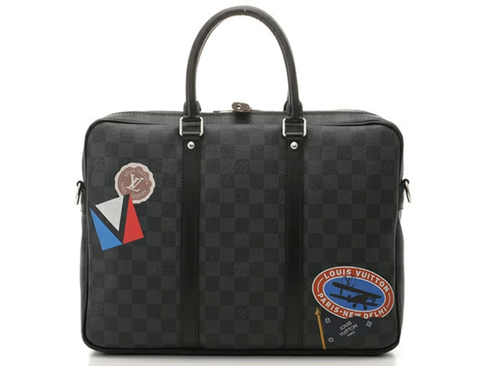 LOUIS VUITTON PDV Handbag Damier Graphite Black